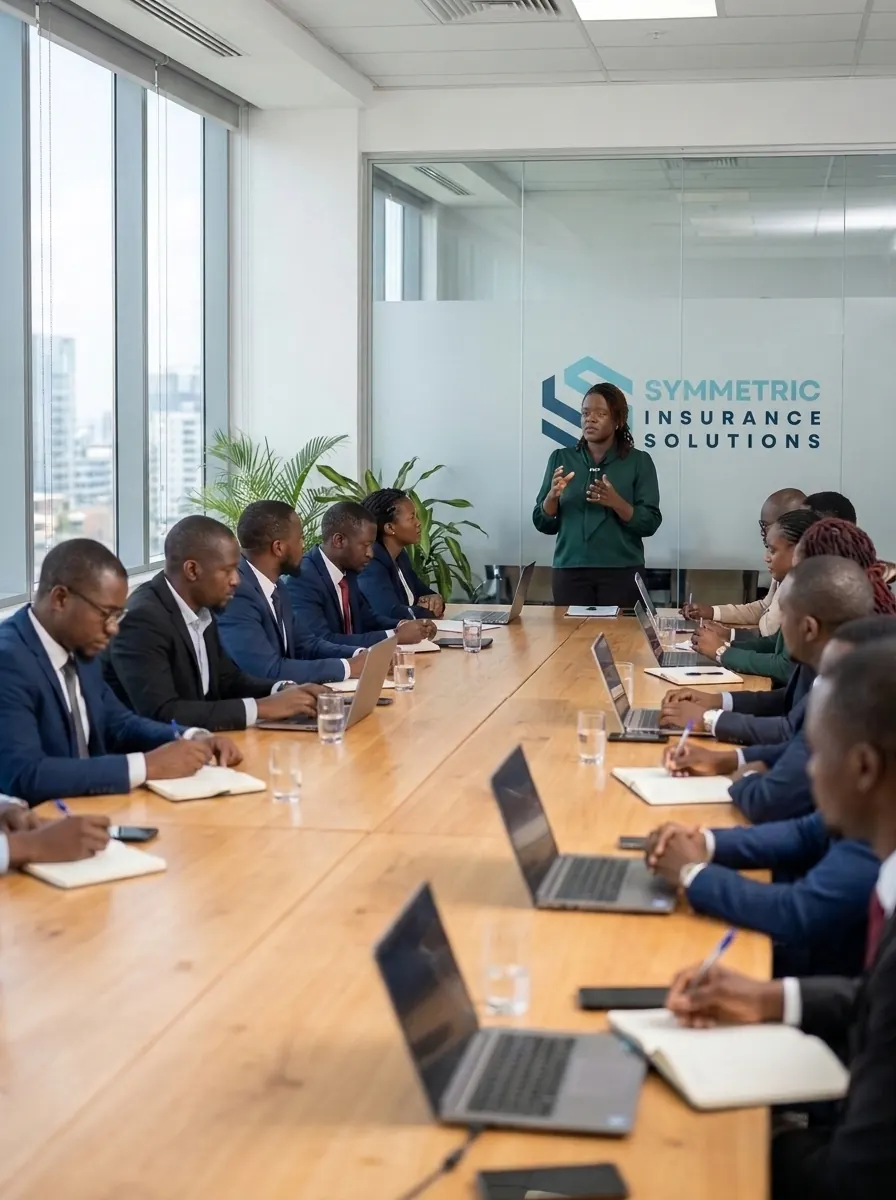 The Symmetric team in a client strategy meeting