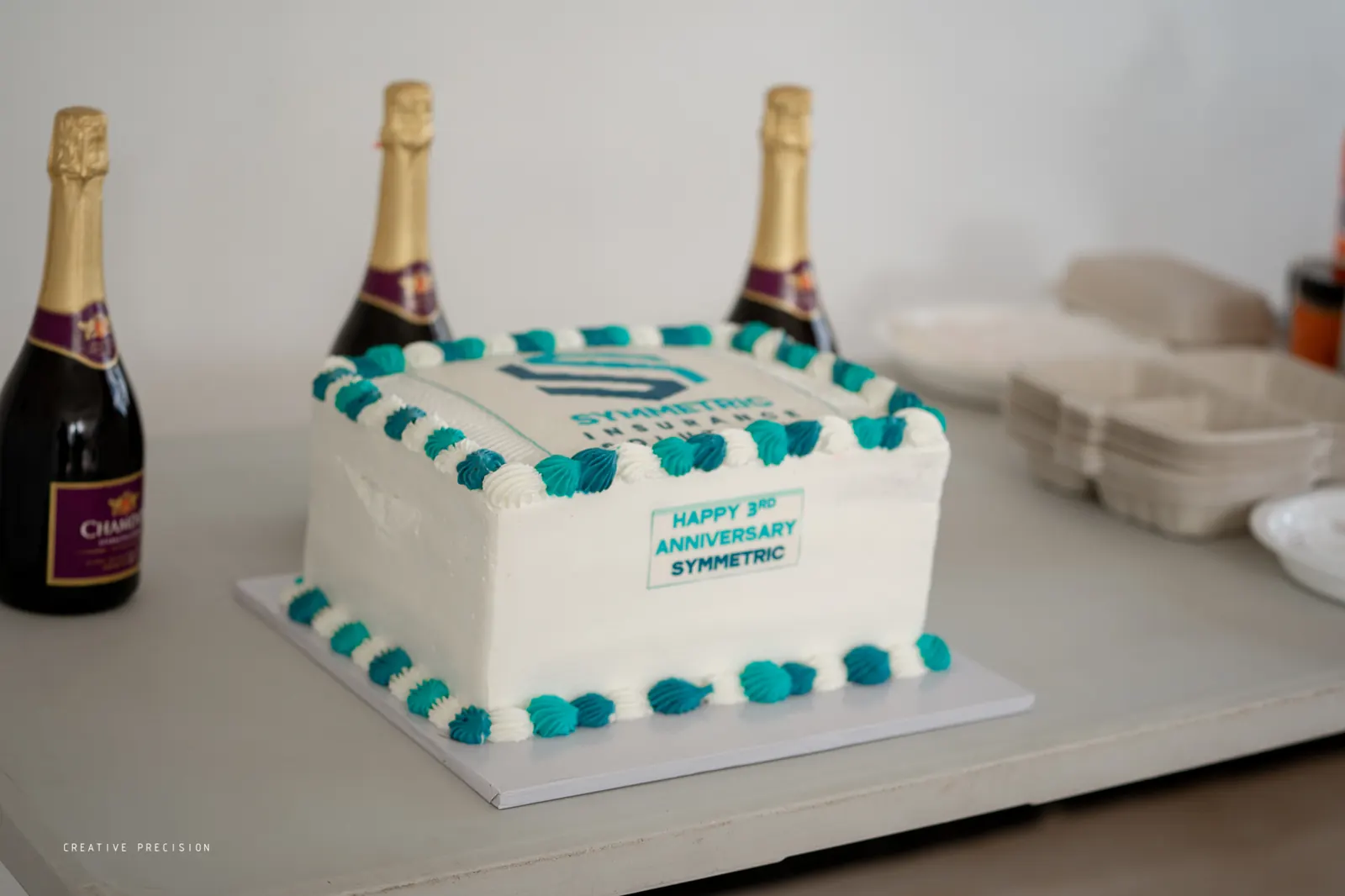 Third-anniversary celebration cake